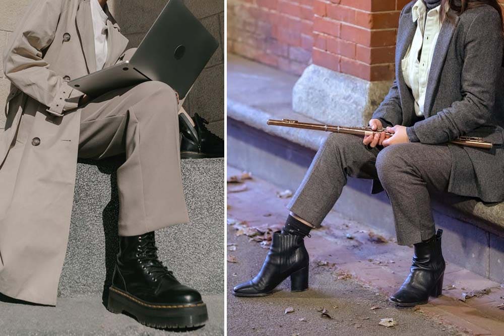 Bottes ou souliers look professionnel moderne