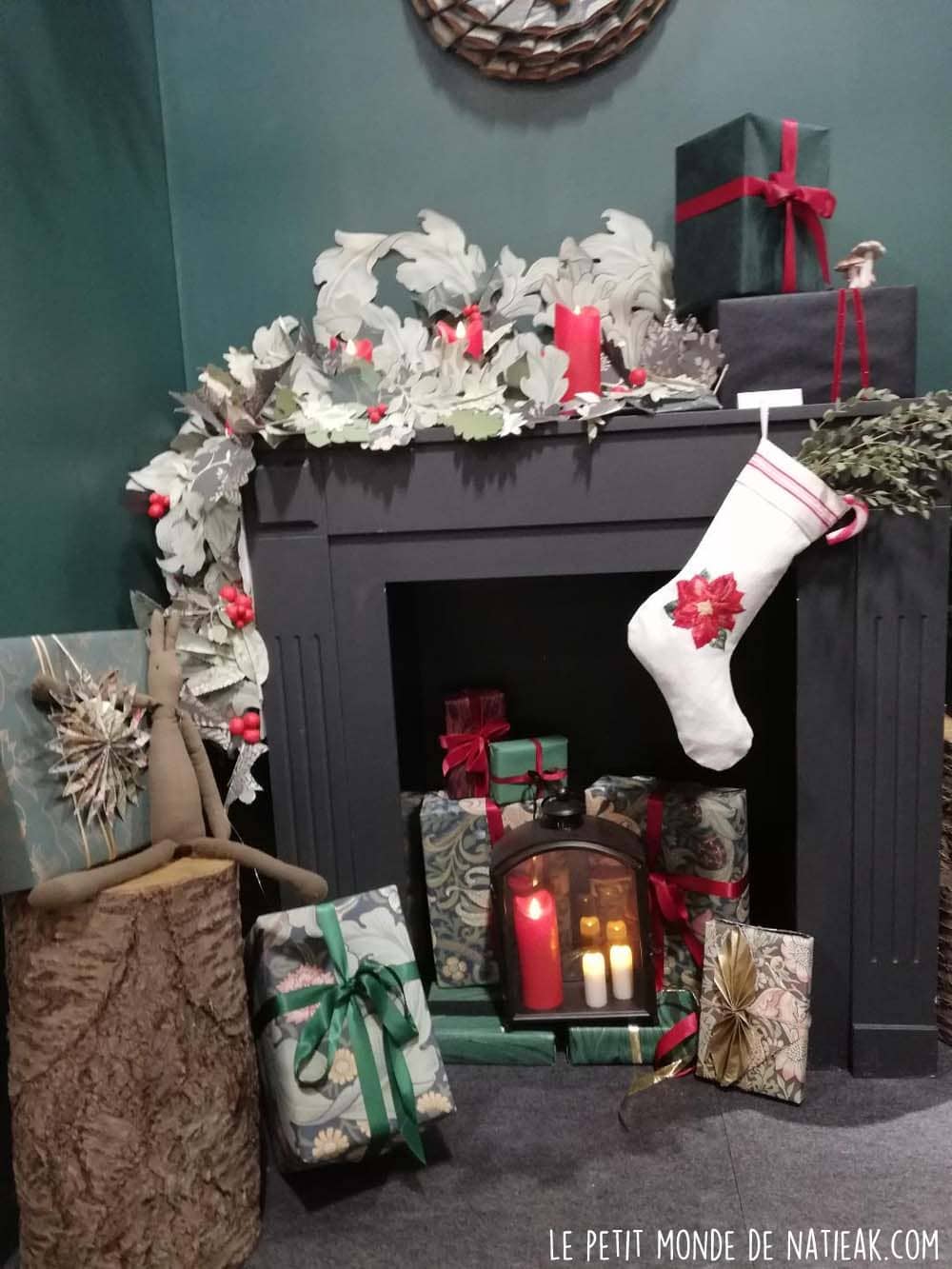 cheminée en Carton Marie Claire idée Décoration réalisées avec des cotillons et des feuilles cartonnées