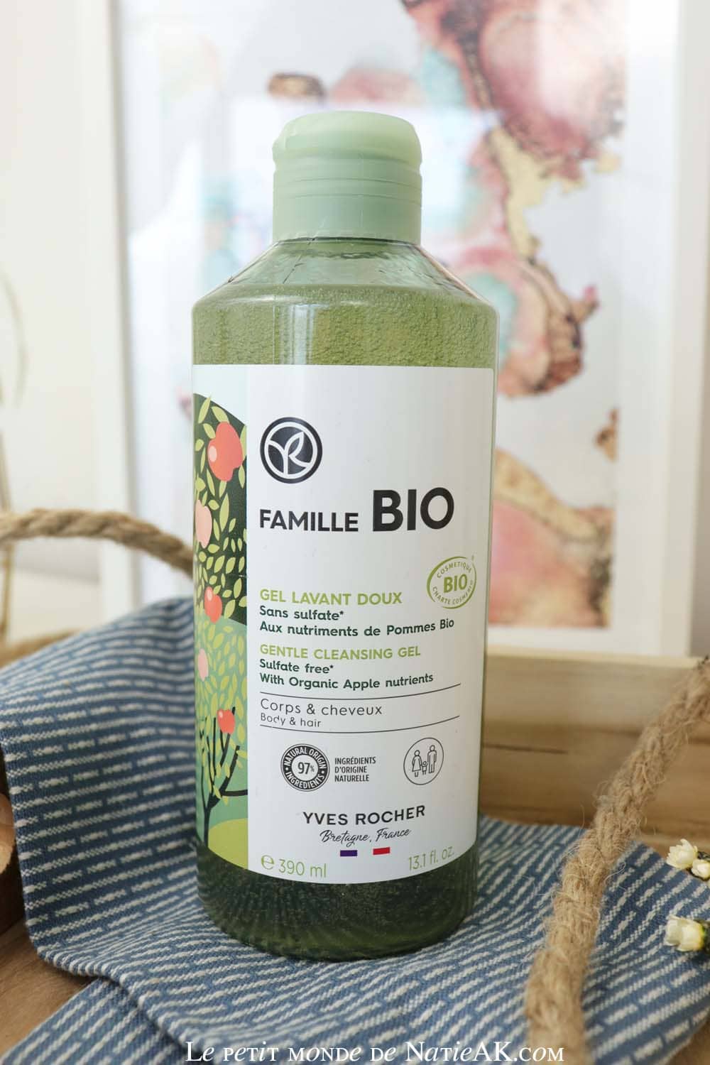 Gel lavant doux 2-en-1 corps et cheveux Famille Bio Yves Rocher avis