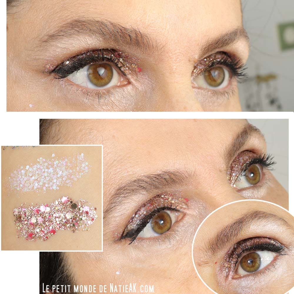 Maquillage de fête pailleté élégant si si la paillette pour Noël