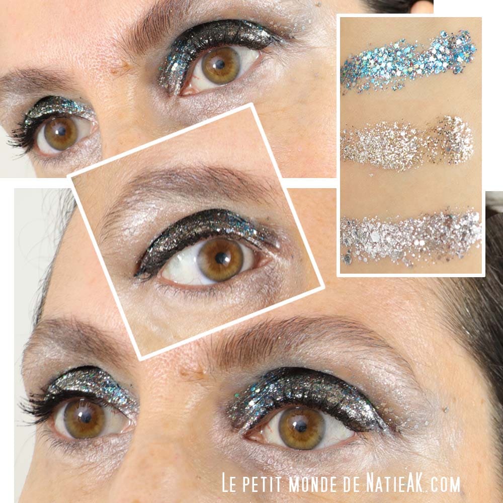Maquillage de fête 31 décembre avec les paillettes Si Si la paillette