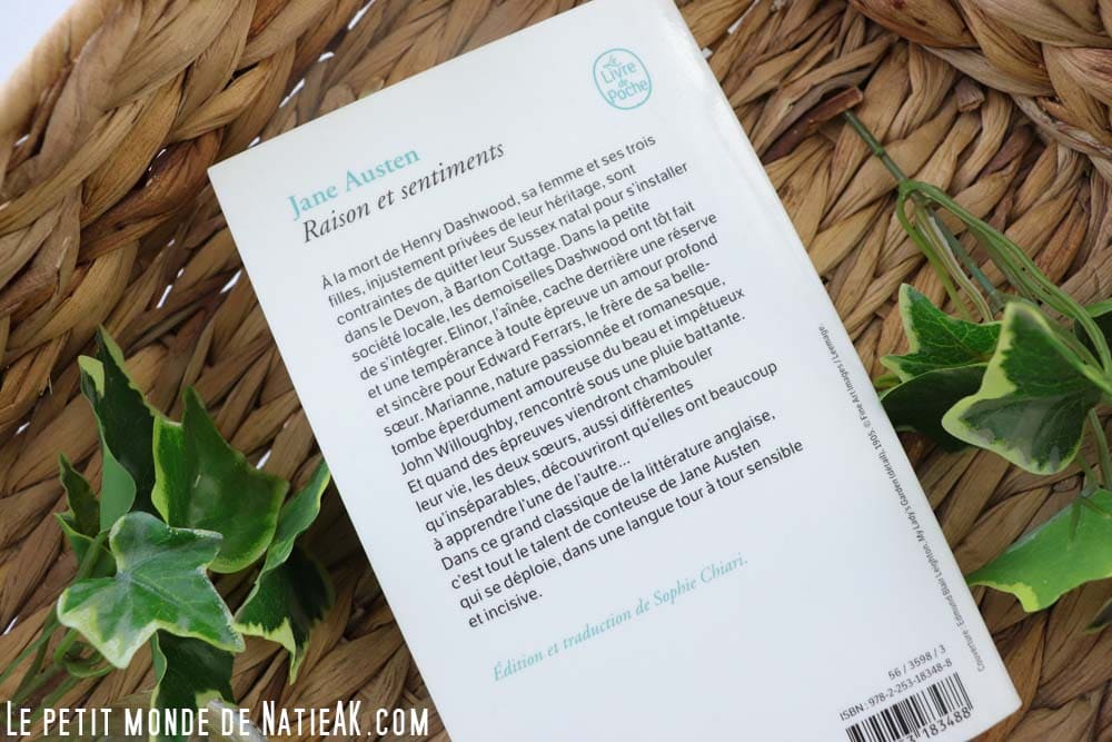 raison et sentiments livre de Jane Austen avis