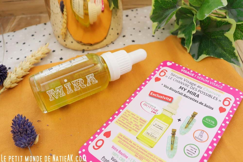 sérum à l'huile de chanvre My Mira Biotyfull box
