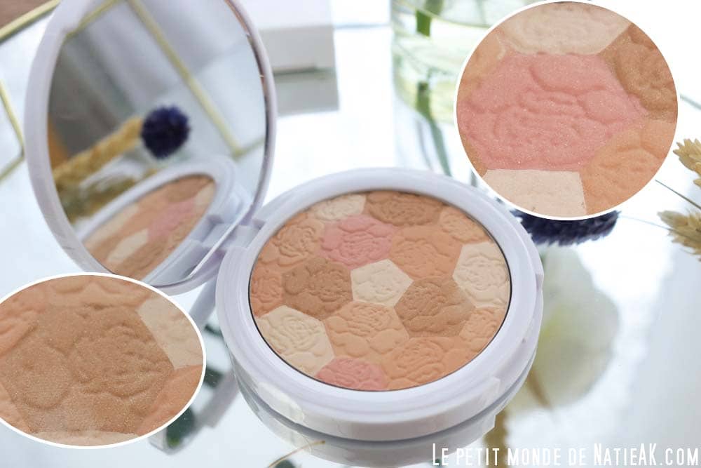 poudre mosaïque compacte avec gravure rose