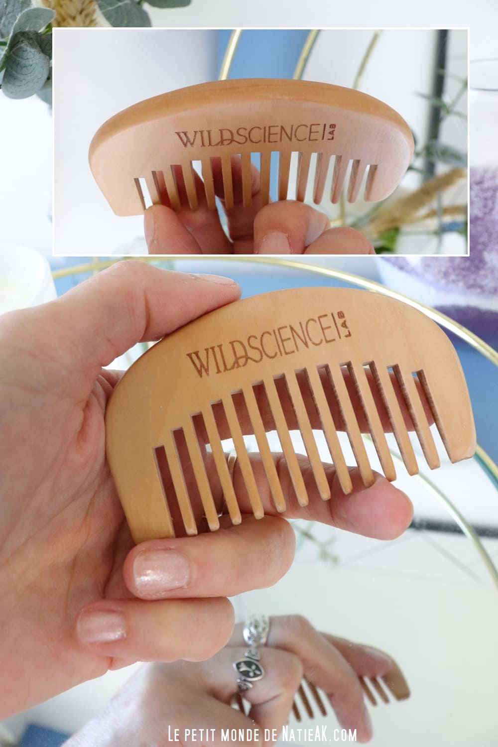 peigne en bois à large dent