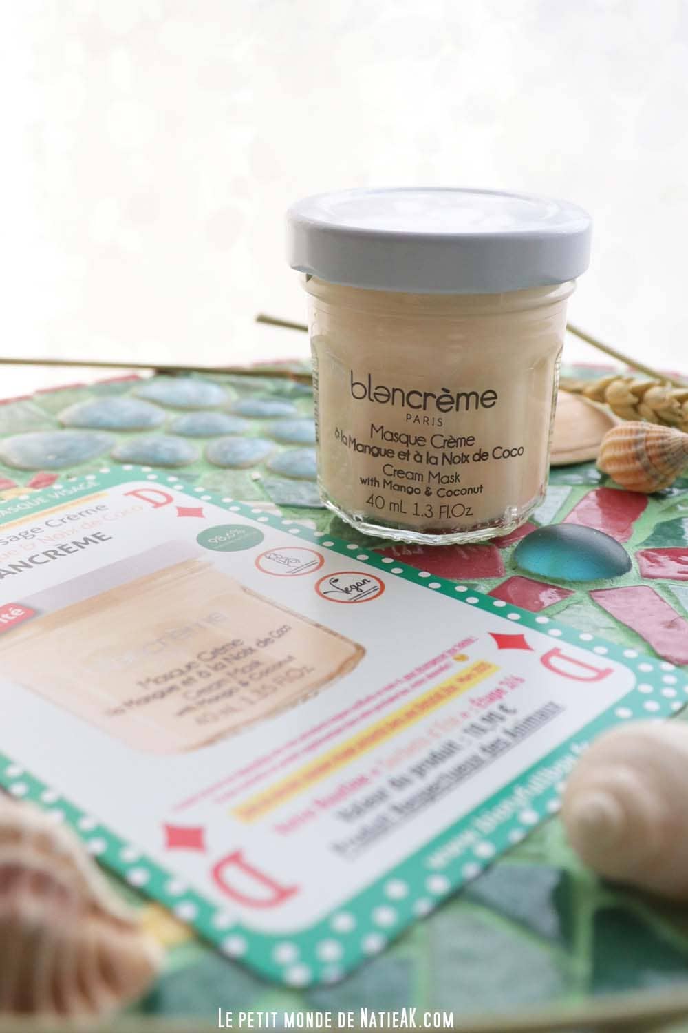 masque visage à la mangue et à la Noix de coco