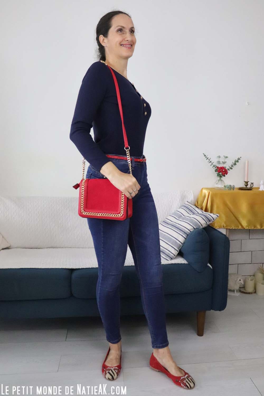 Jean taille haute push-up Jade en denim brut – silhouette allongée