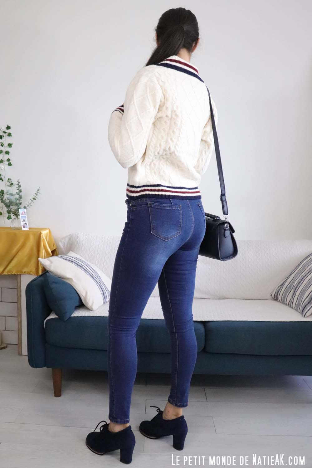 Jean taille haute push-up denim brut,