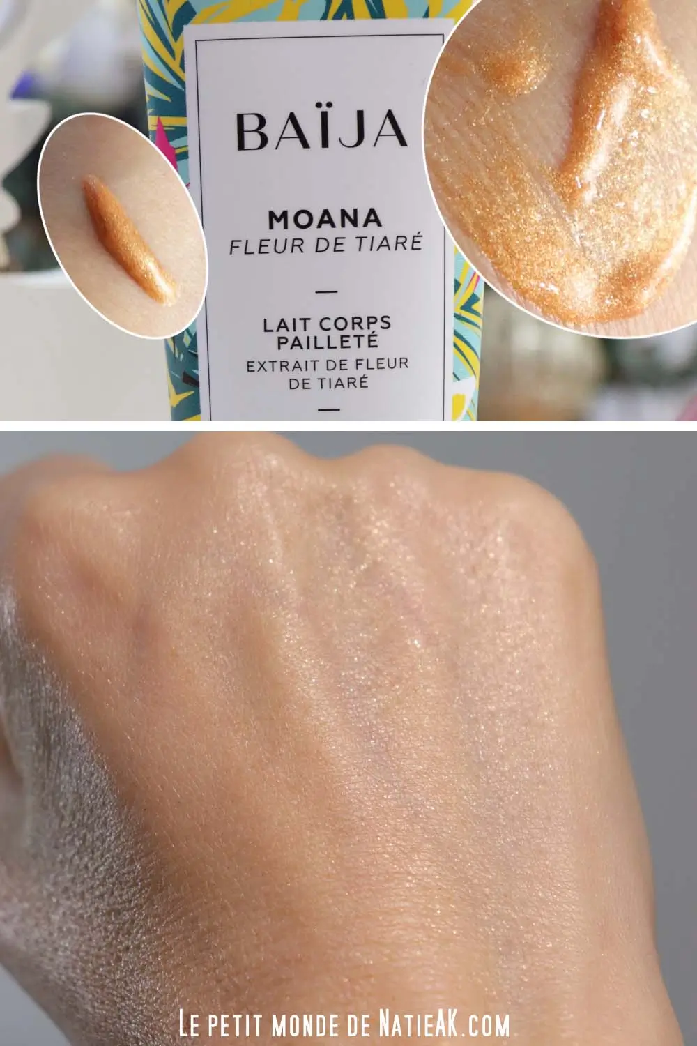 lait corps pailleté Fleur de Tiaré Baïja