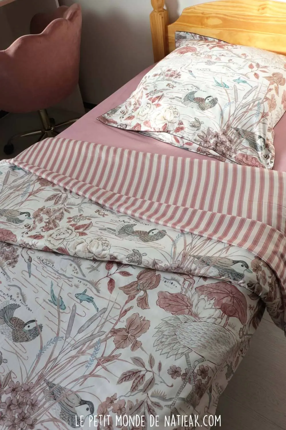 parure de lit illustrations de Sanderson de blanc des Vosges