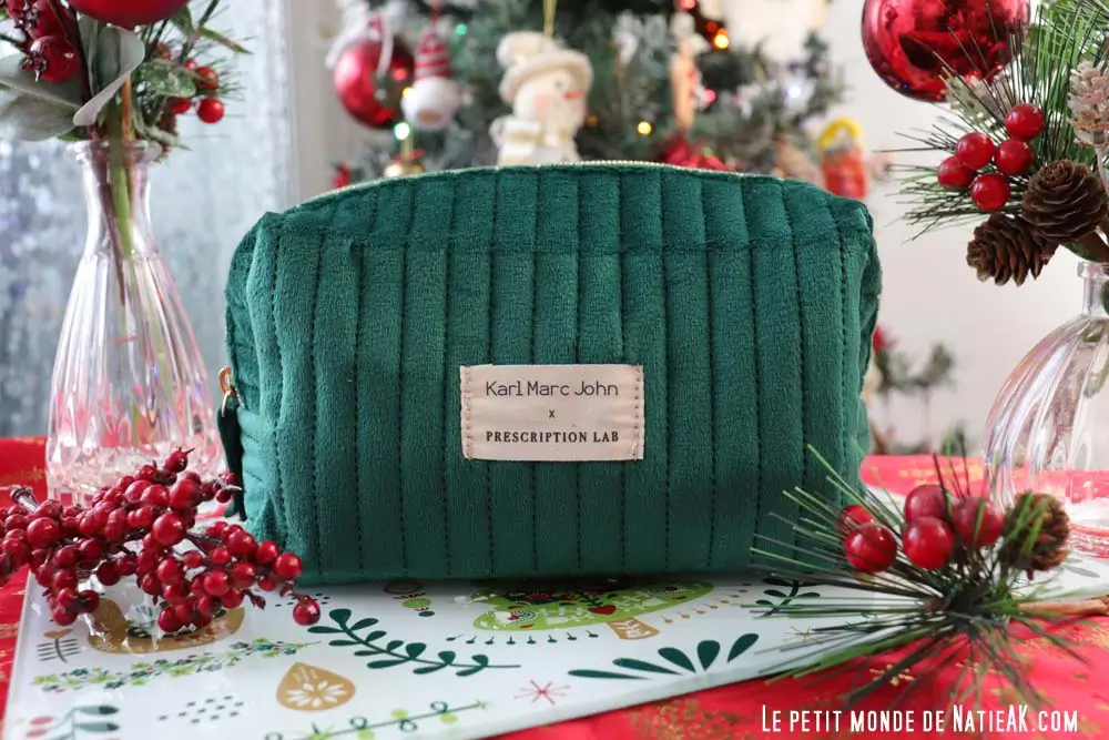 Trousse vert émeraude avec fermeture éclair dorée