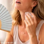 femme qui a une bouffée de chaleur lié à la ménopause